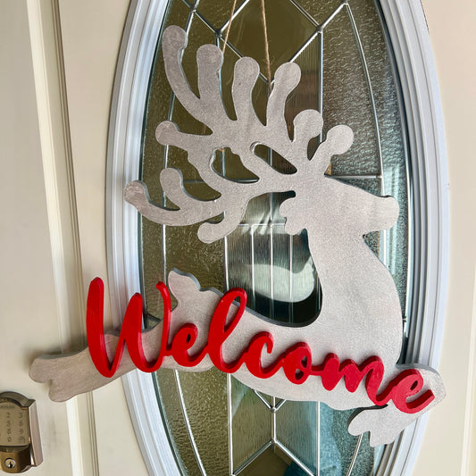 Welcome Reindeer Sign