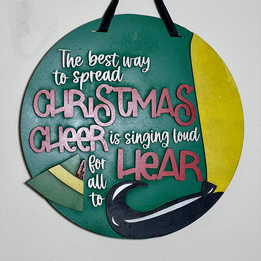 Door Hanger - Christmas Elf Quote